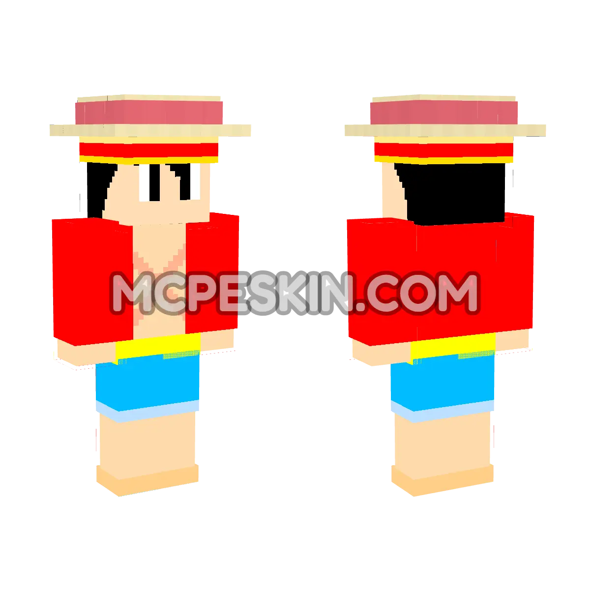 Monkey Luffy 6 4D Minecraft Bedrock skin