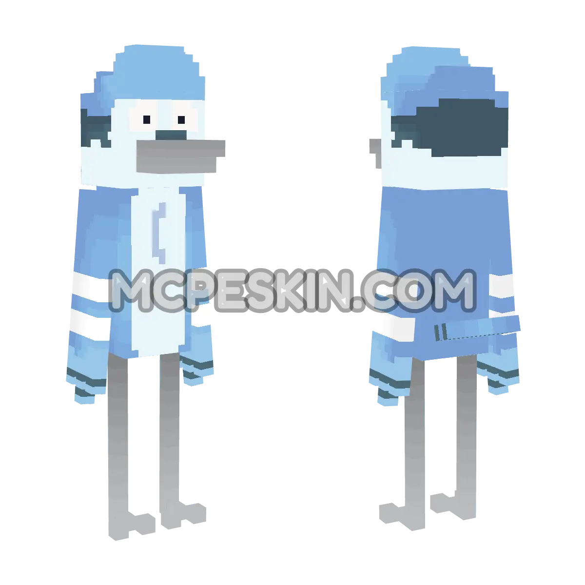 mordecai 4D Minecraft Bedrock skin