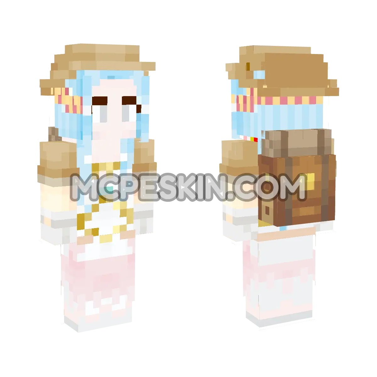 Nefertari Vivi with Safari Hat 4D Minecraft Bedrock skin