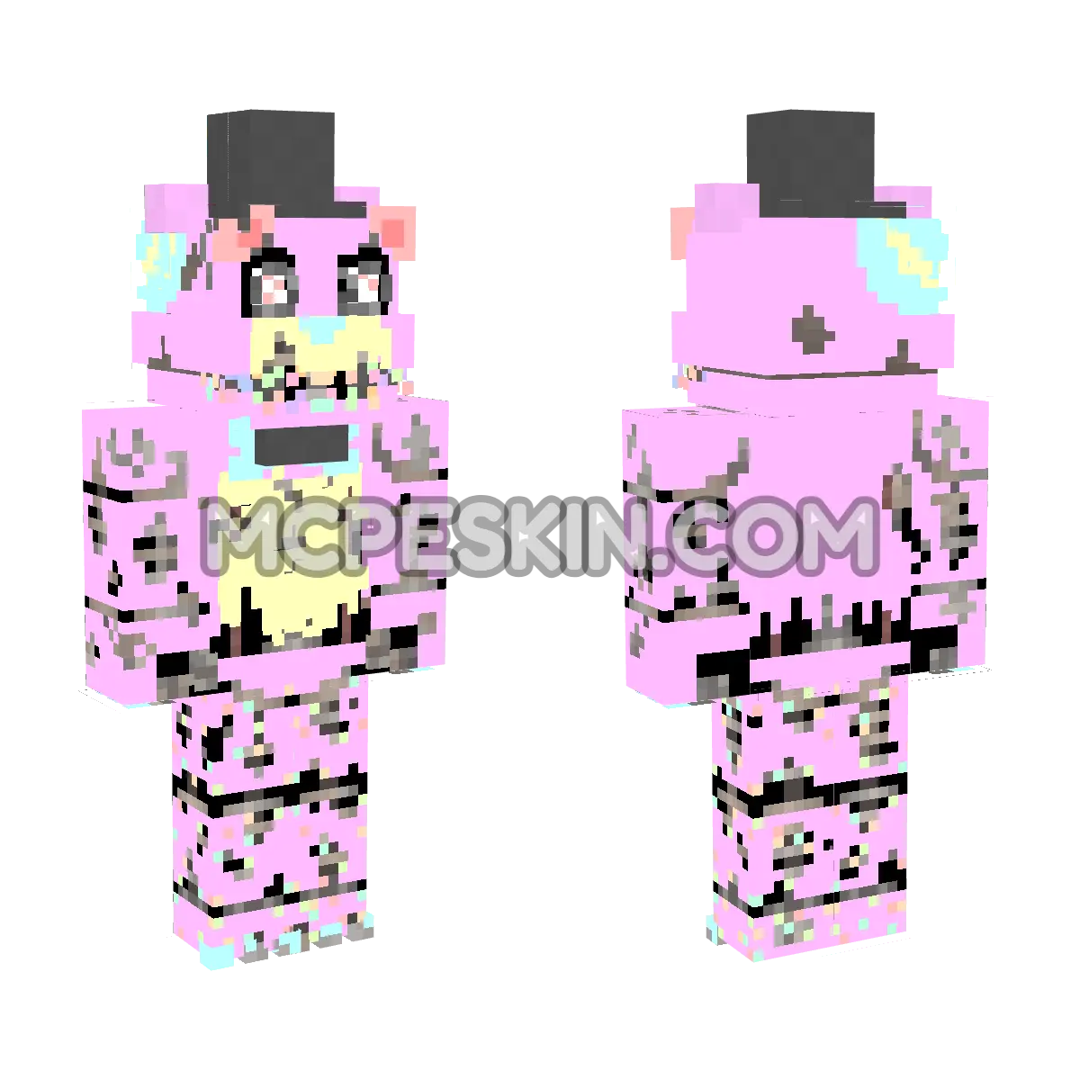Nightmare Freddy Fazbear 2 4D Minecraft Bedrock skin