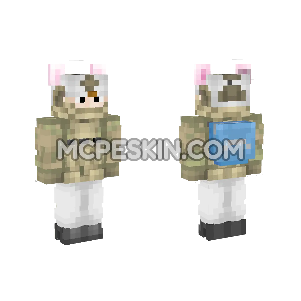 Norwegian Army Soldier with Blue Backpack 4D Minecraft Bedrock skin