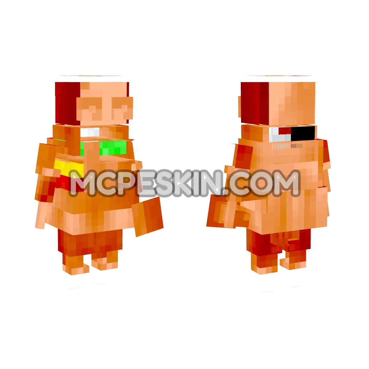 Orange REPO with Lamp 4D Minecraft Bedrock skin