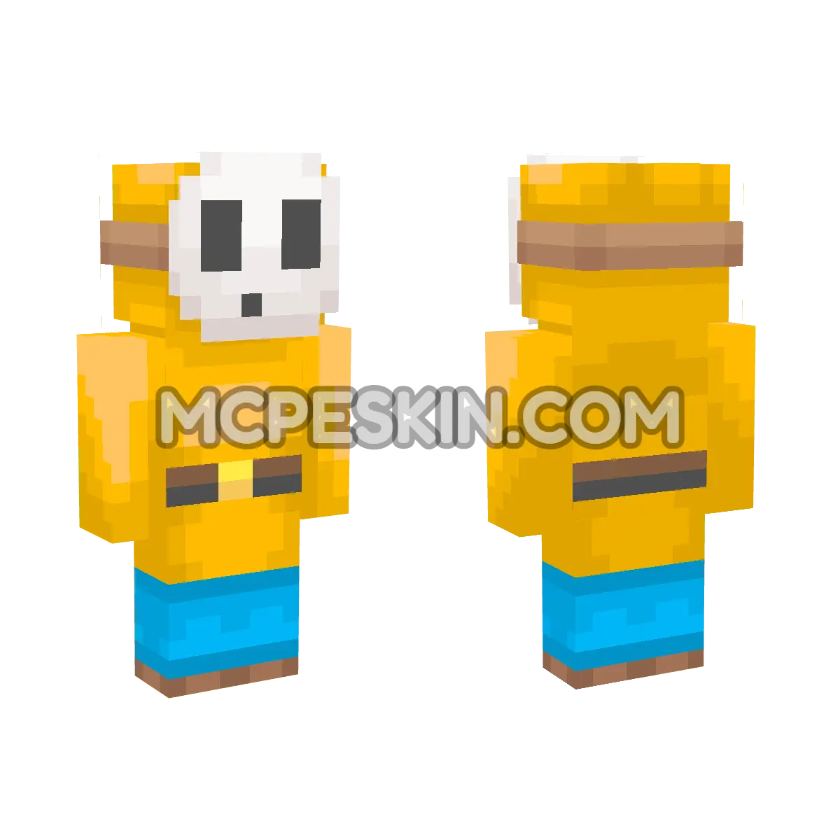 Orange Shy Guy 4D Minecraft Bedrock skin