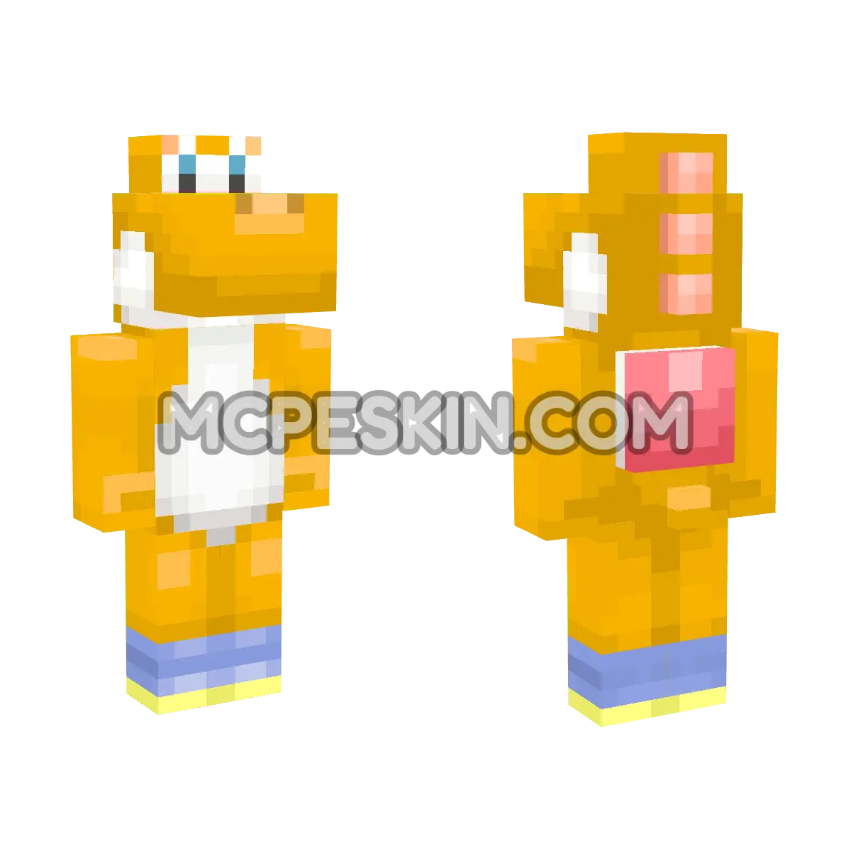 Orange Yoshi 4D Minecraft Bedrock skin