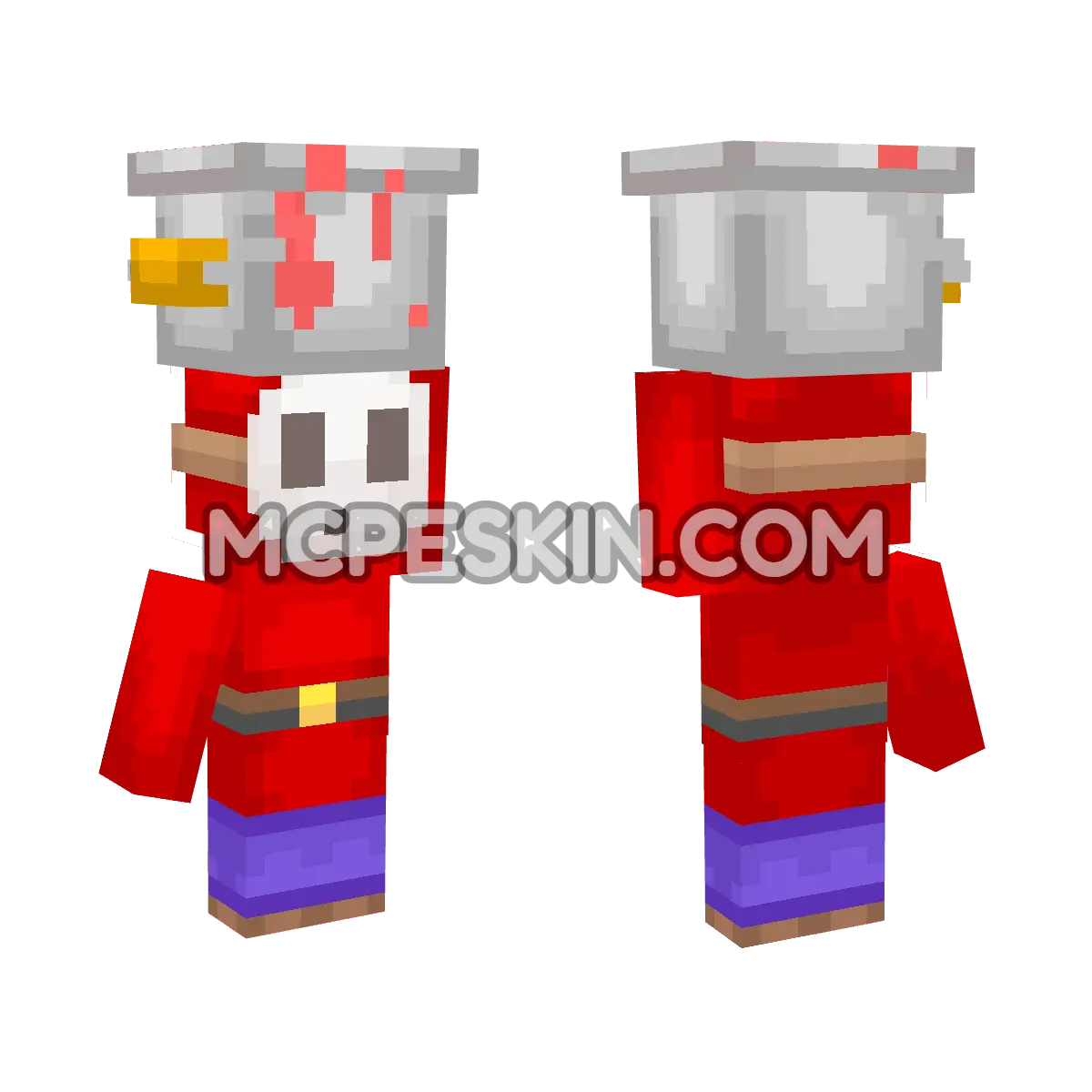 Paper Mario Color Splash: Paint Guy 4D Minecraft Bedrock skin