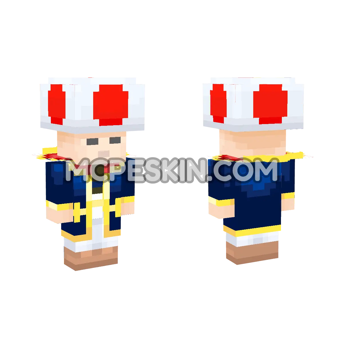 Paper Mario The Origami King: Captain T.Ode 4D Minecraft Bedrock skin