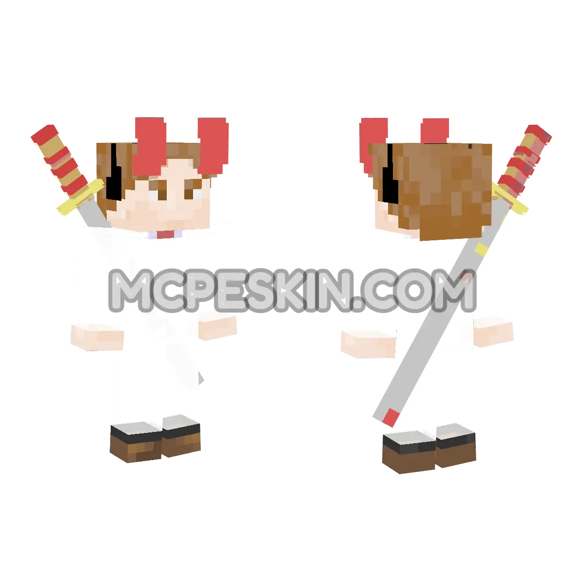 Patrick Bateman Raincoat with Red Demon Mask 4D Minecraft Bedrock skin