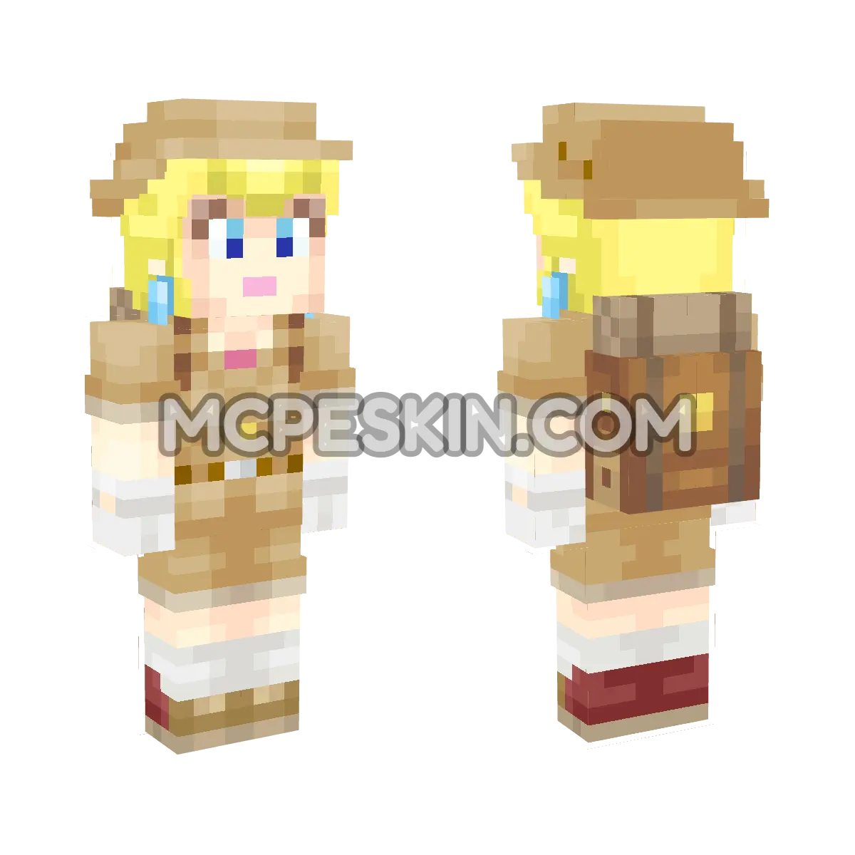 Peach (Explorer) 4D Minecraft Bedrock skin