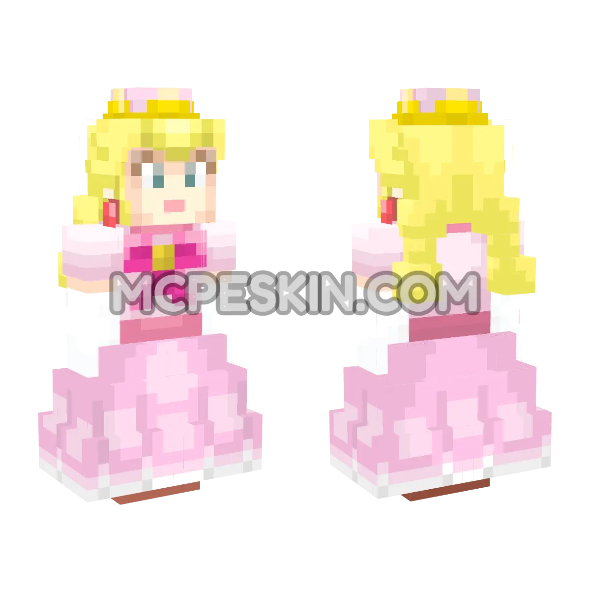 Peachette 4D Minecraft Bedrock skin
