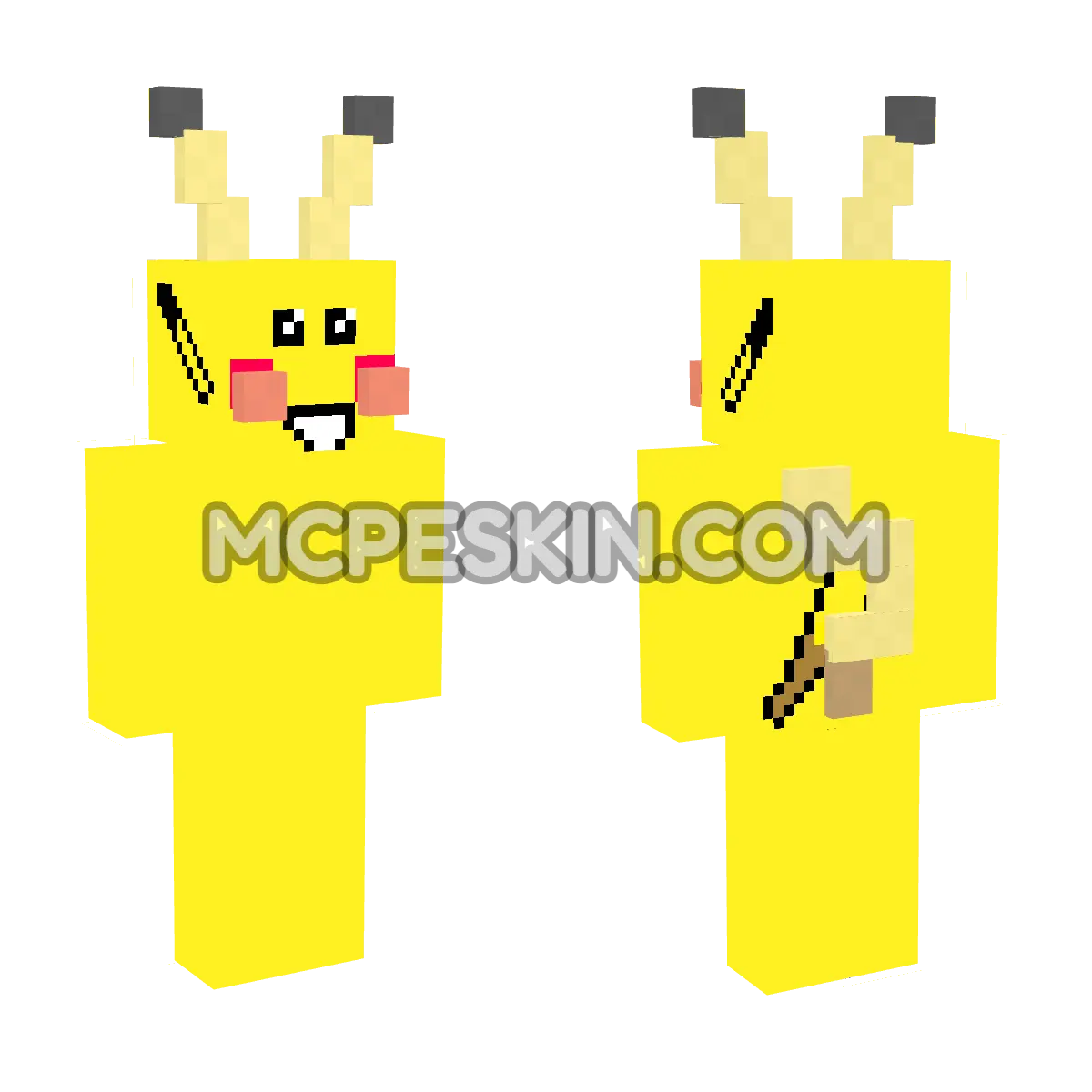 Pikachu 2 4D Minecraft Bedrock skin
