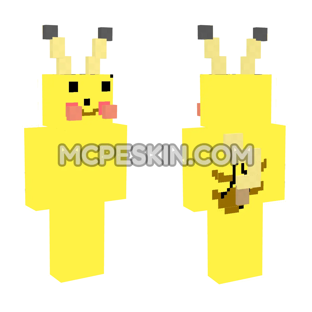 Pikachu 3 4D Minecraft Bedrock skin