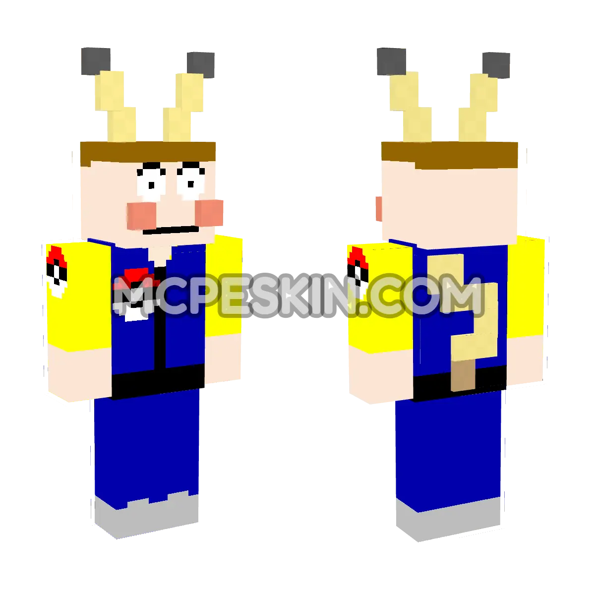 Pikachu 4 4D Minecraft Bedrock skin