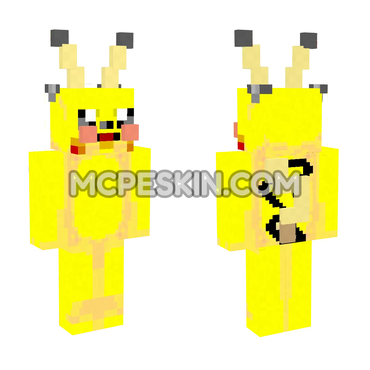 Pikachu 7 4D Minecraft Bedrock skin