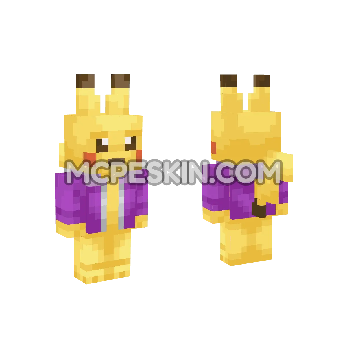 Pikachu as Sans 4D Minecraft Bedrock skin