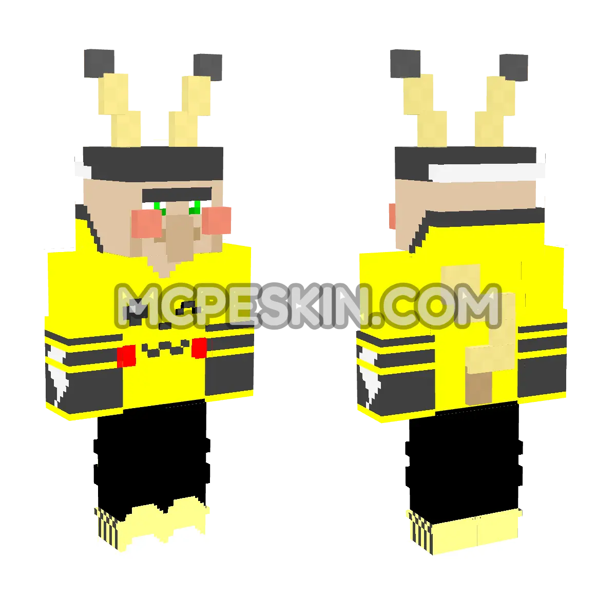 Pikachu Hoodie 2 4D Minecraft Bedrock skin