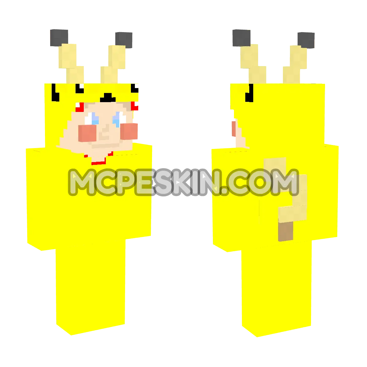 Pikachu Hoodie 4D Minecraft Bedrock skin
