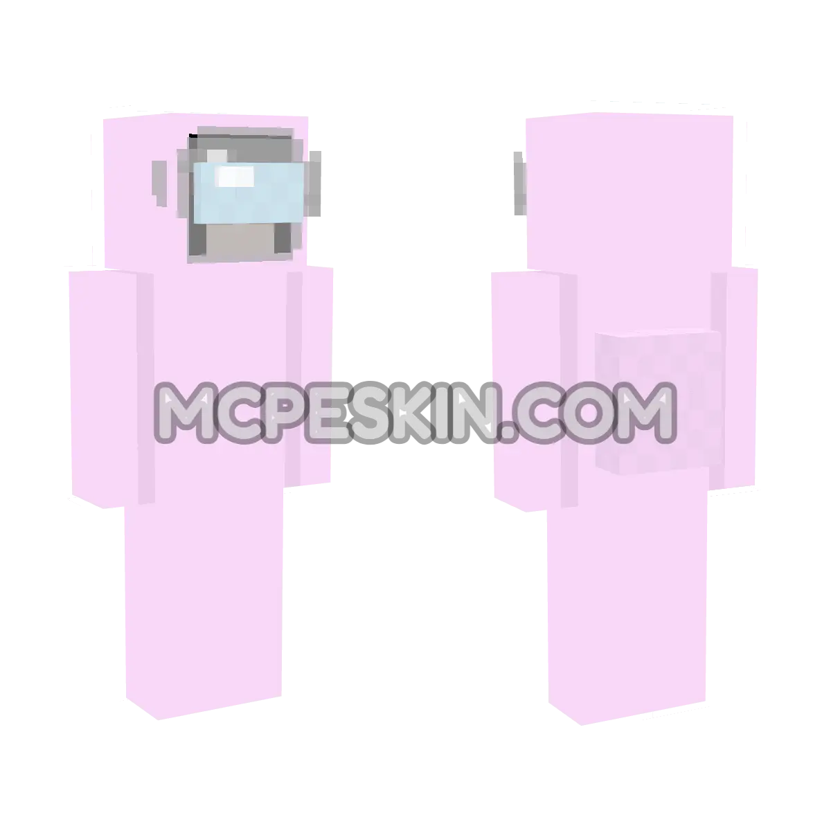Pink Among Us Female 4D Minecraft Bedrock skin