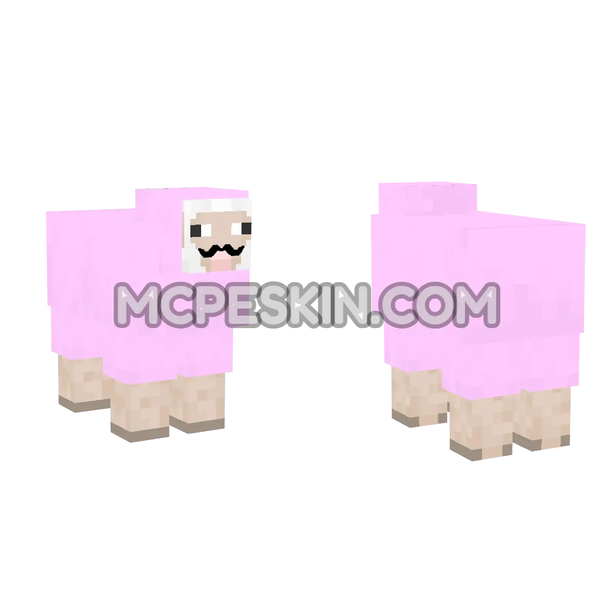 Pink Sheep 4D Minecraft Bedrock skin