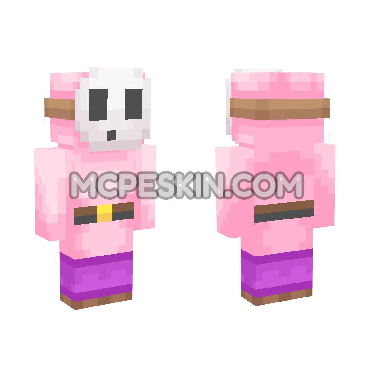 Pink Shy Guy 4D Minecraft Bedrock skin