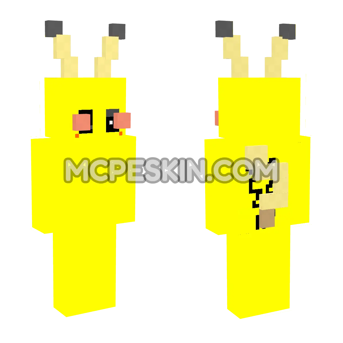 Pokemon Pikachu 4D Minecraft Bedrock skin