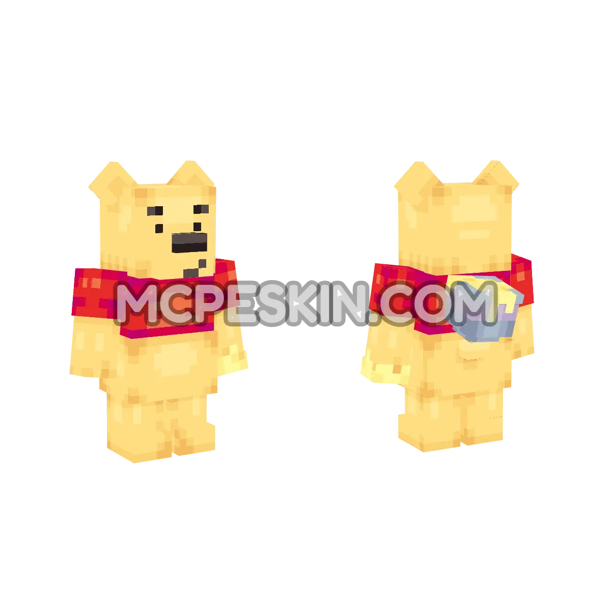 pooh 4D Minecraft Bedrock skin