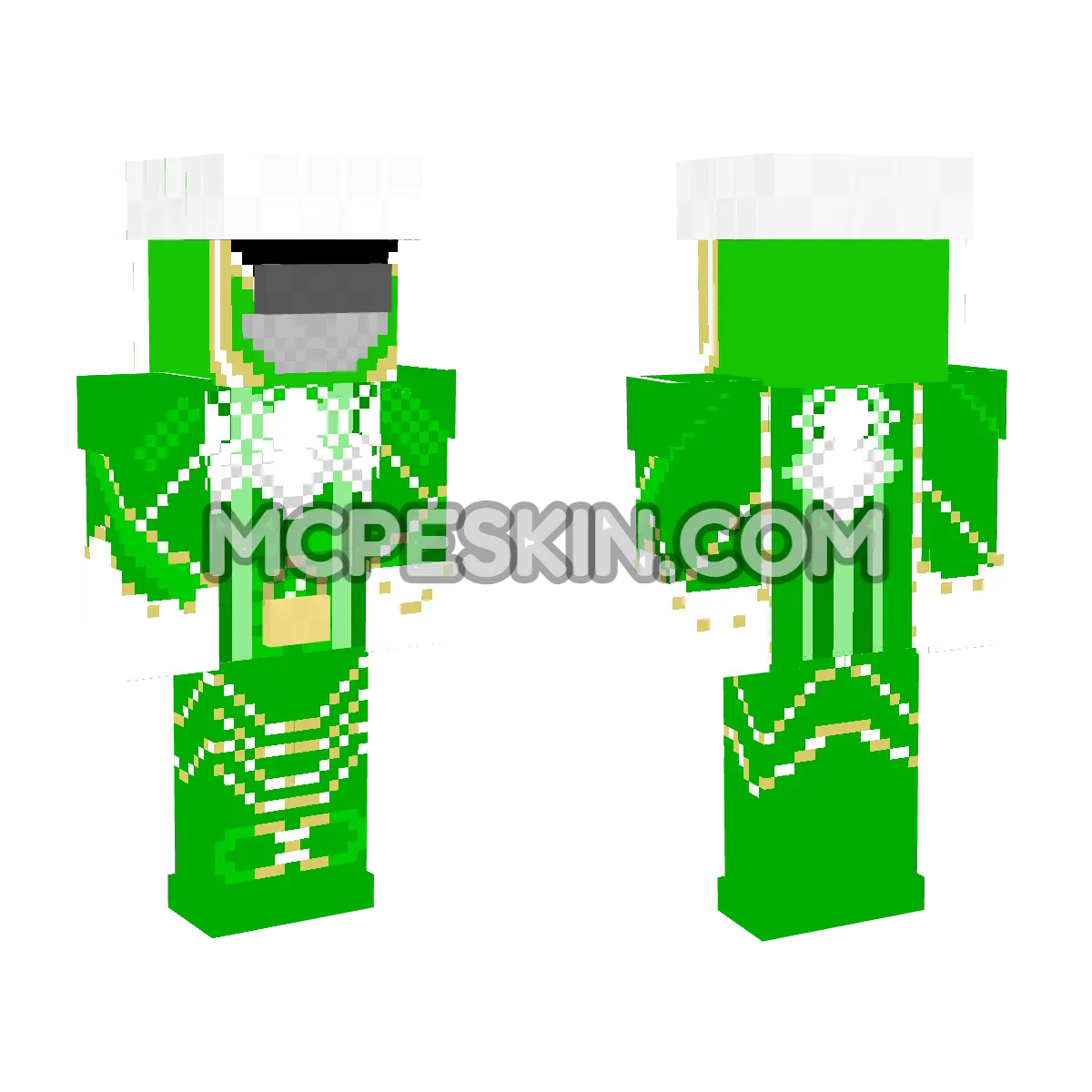 Power Ranger Green 4D Minecraft Bedrock skin