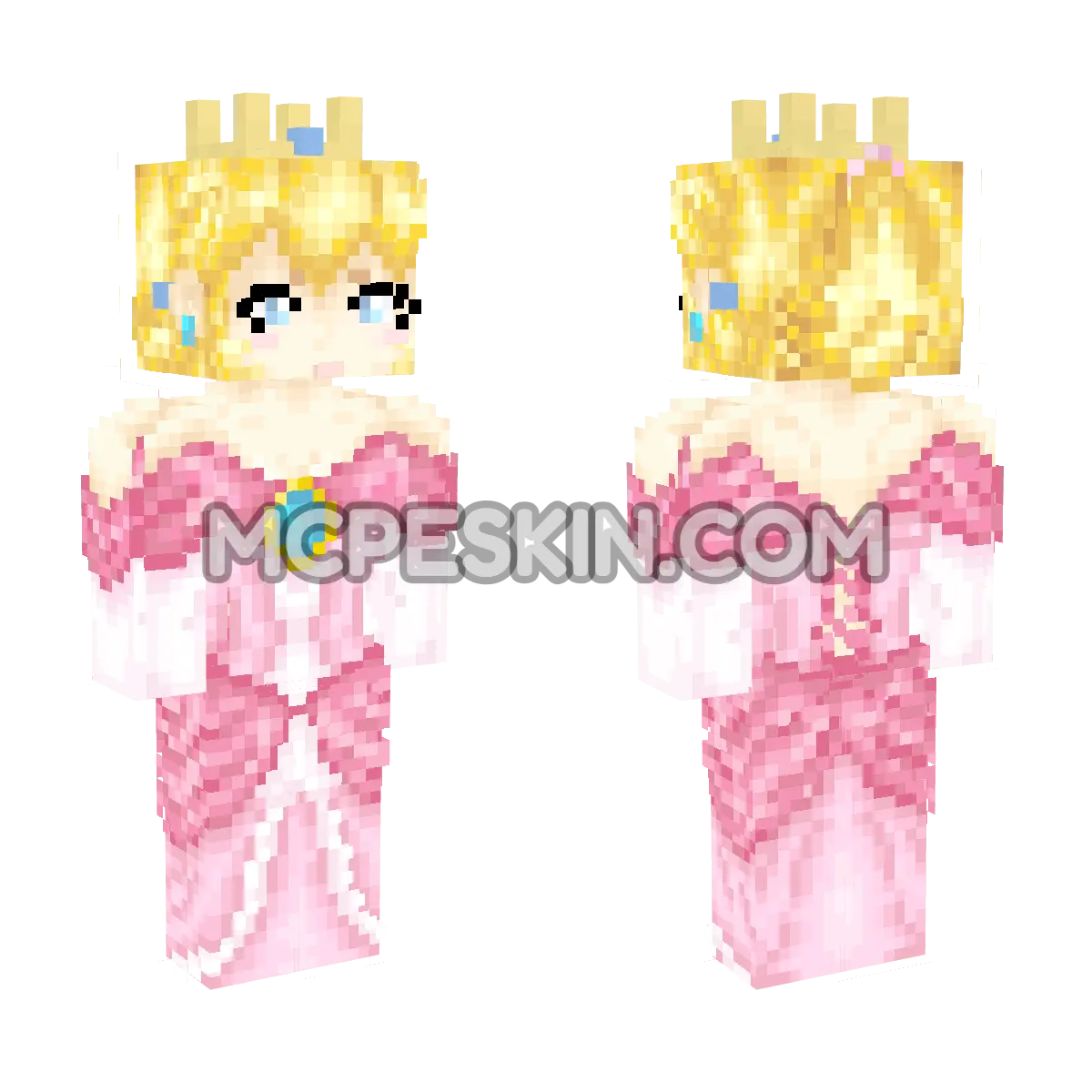 Princess Princess Peach 4D Minecraft Bedrock skin