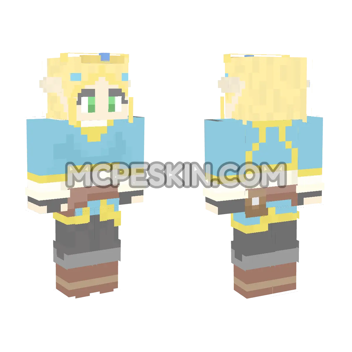 Princess Zelda Breath Wild 4D Minecraft Bedrock skin