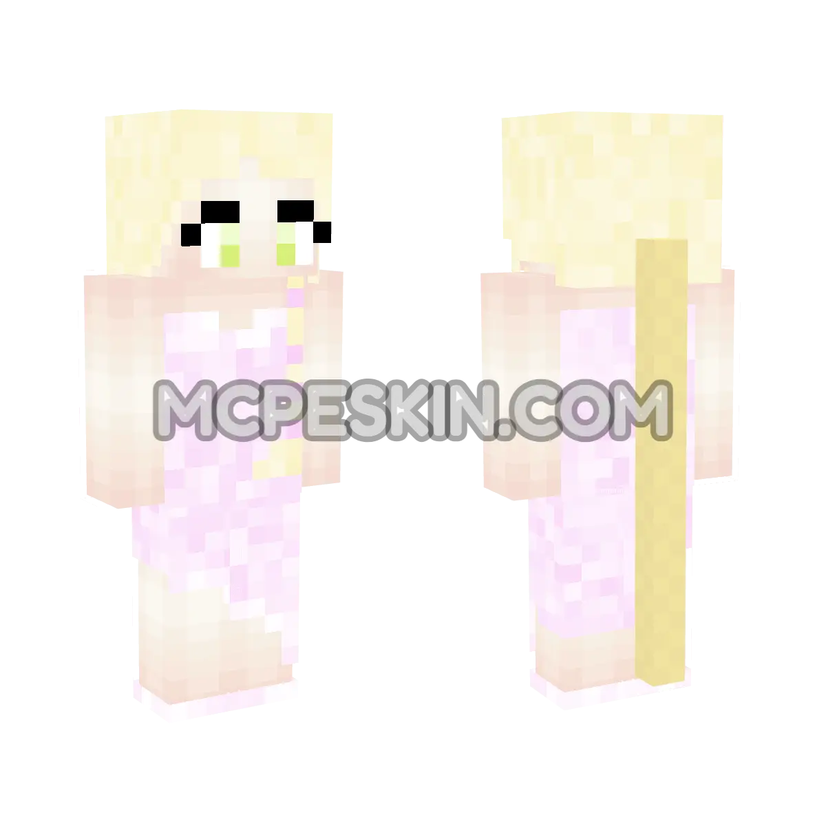 Purple Rapunzel 4D Minecraft Bedrock skin