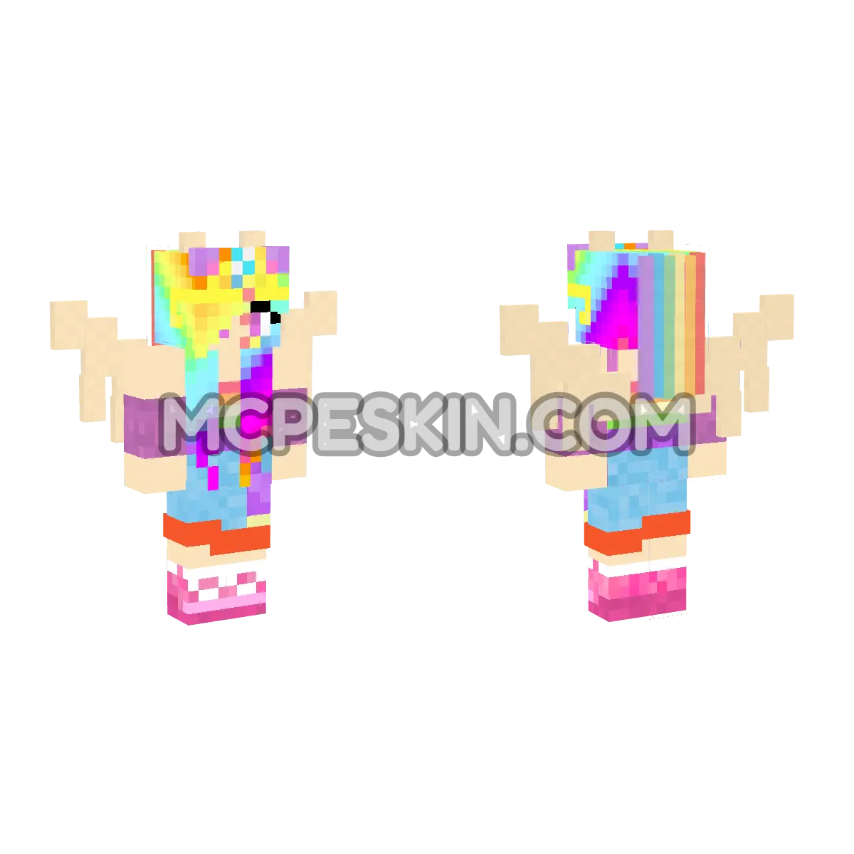 Queen Ultra Rainbow Dash 4D Minecraft Bedrock skin