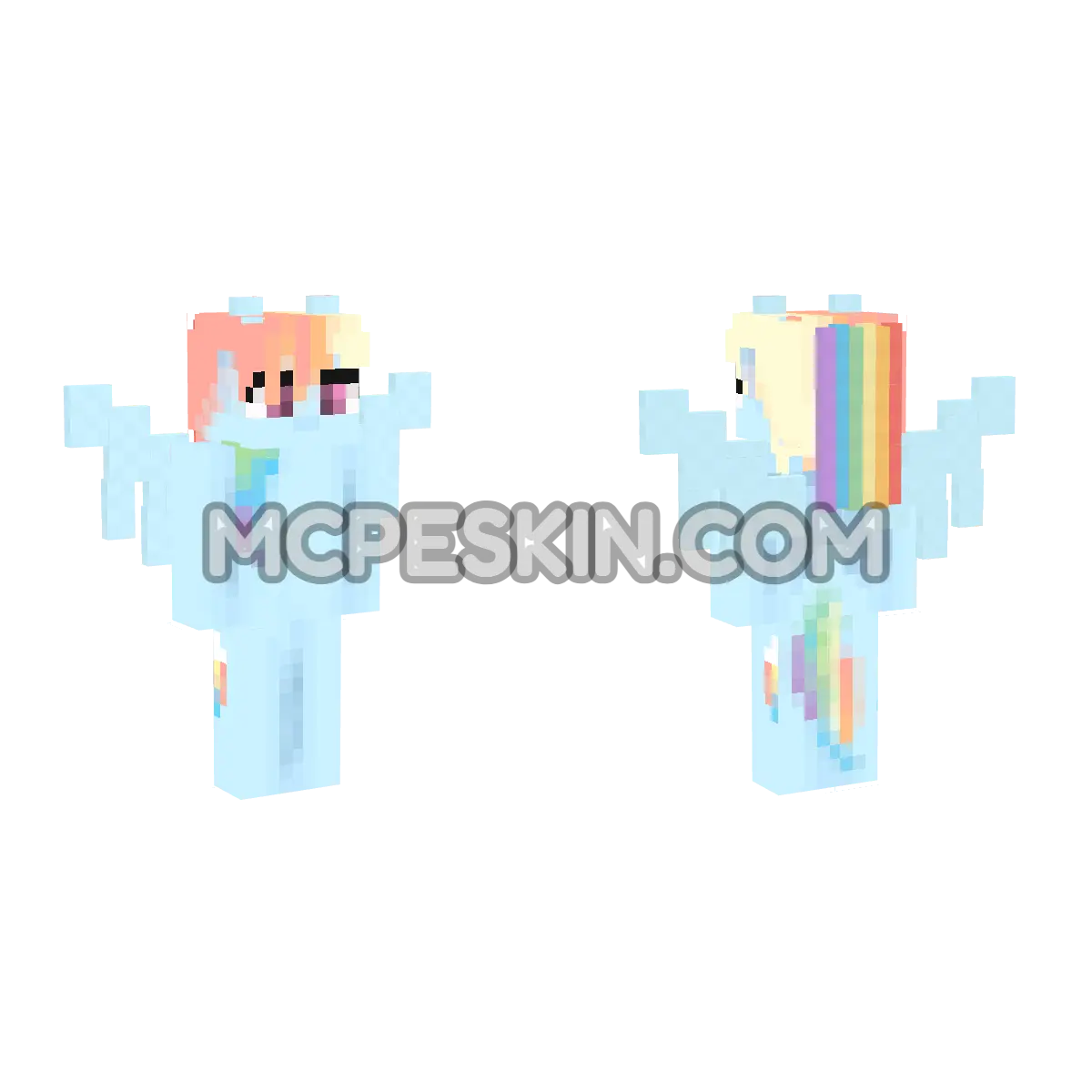 Rainbow Dash 16 4D Minecraft Bedrock skin