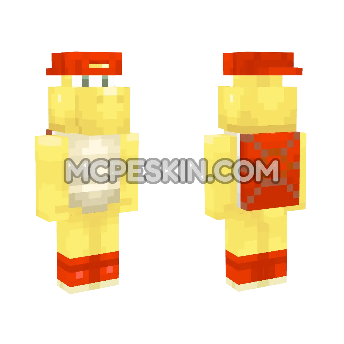 Red Koopa (Free Running) 4D Minecraft Bedrock skin