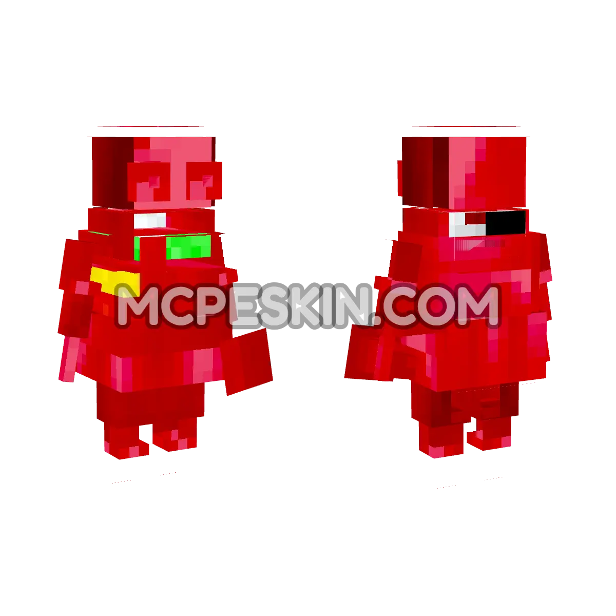 Red REPO with Lamp 4D Minecraft Bedrock skin