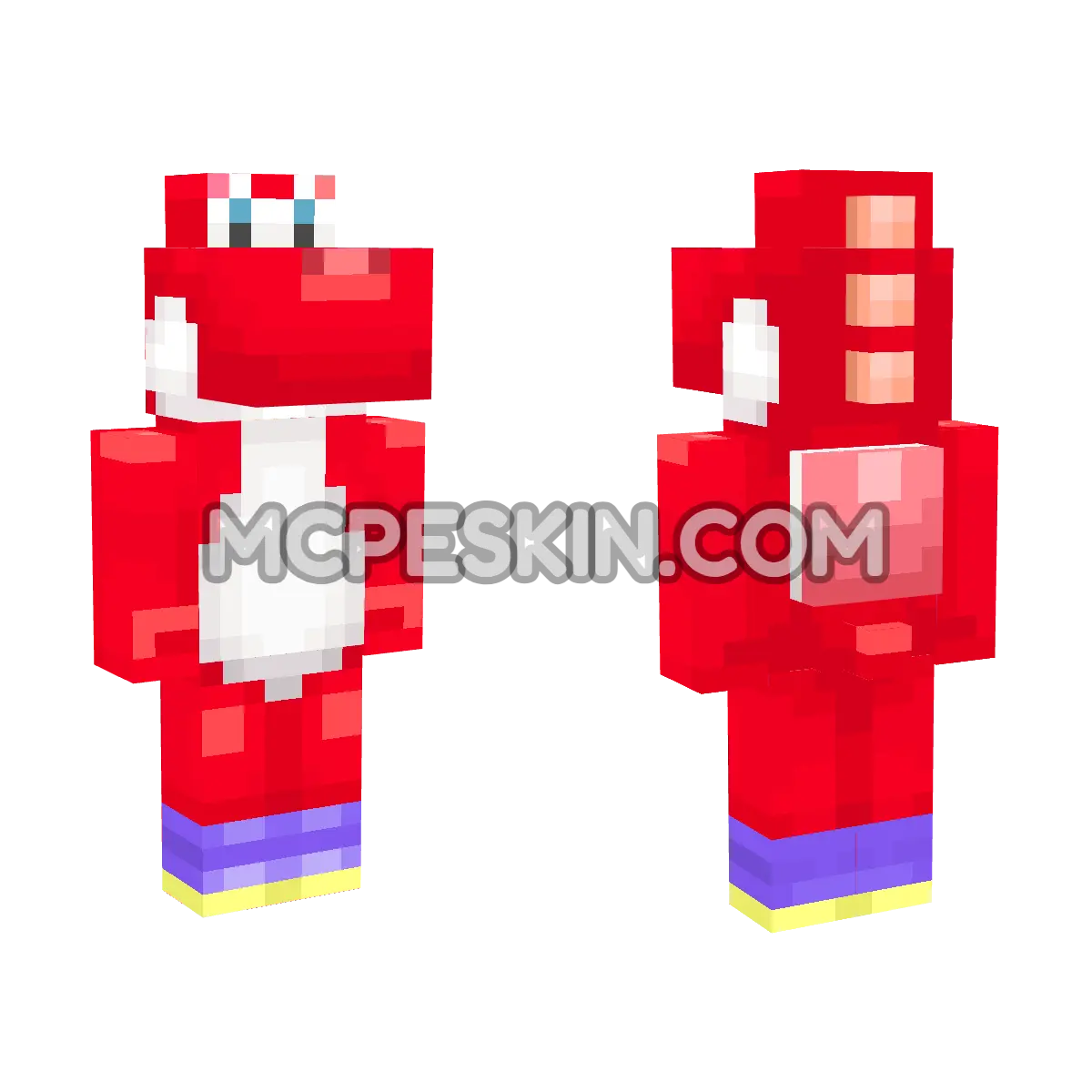 Red Yoshi 4D Minecraft Bedrock skin