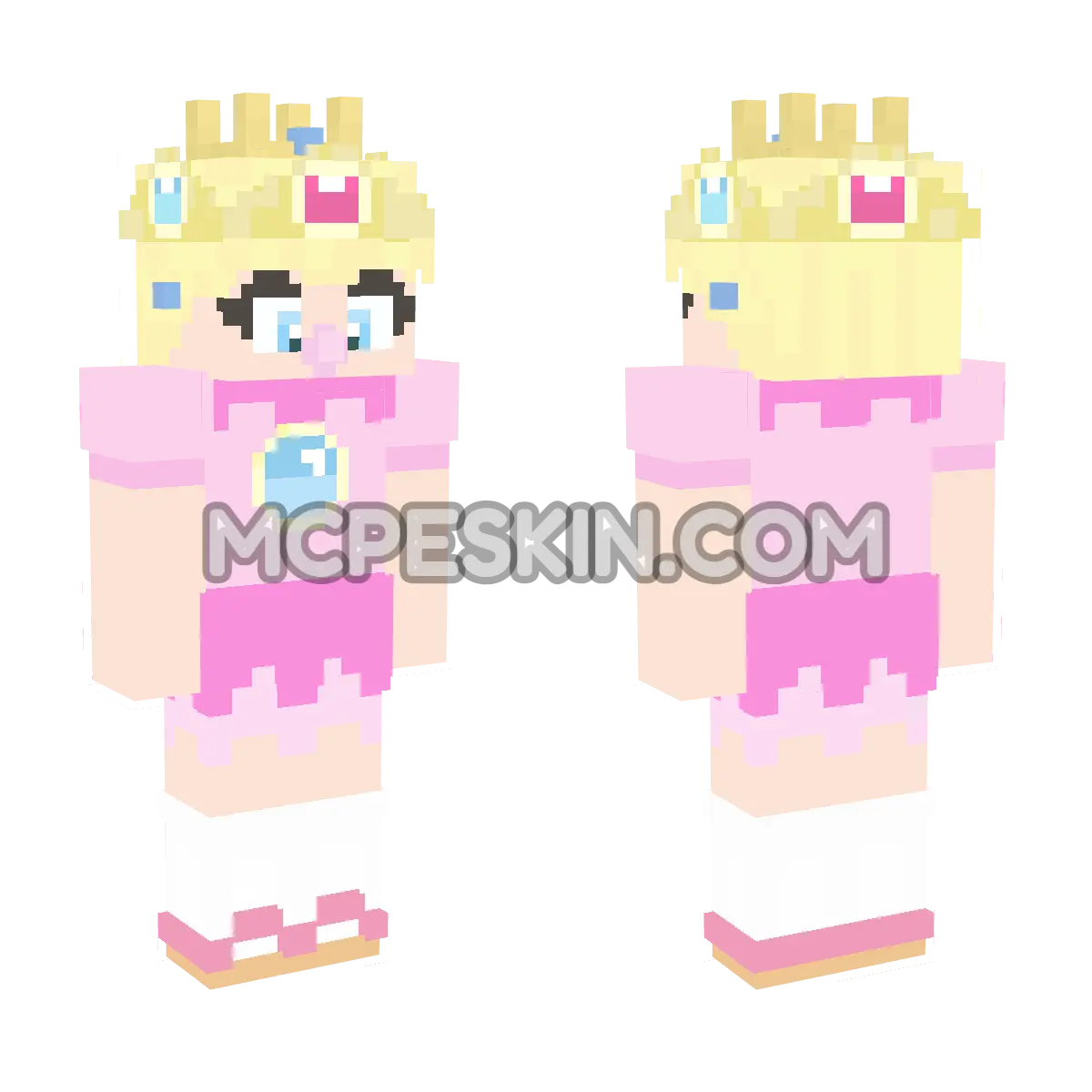 Sad Baby Princess Peach 4D Minecraft Bedrock skin