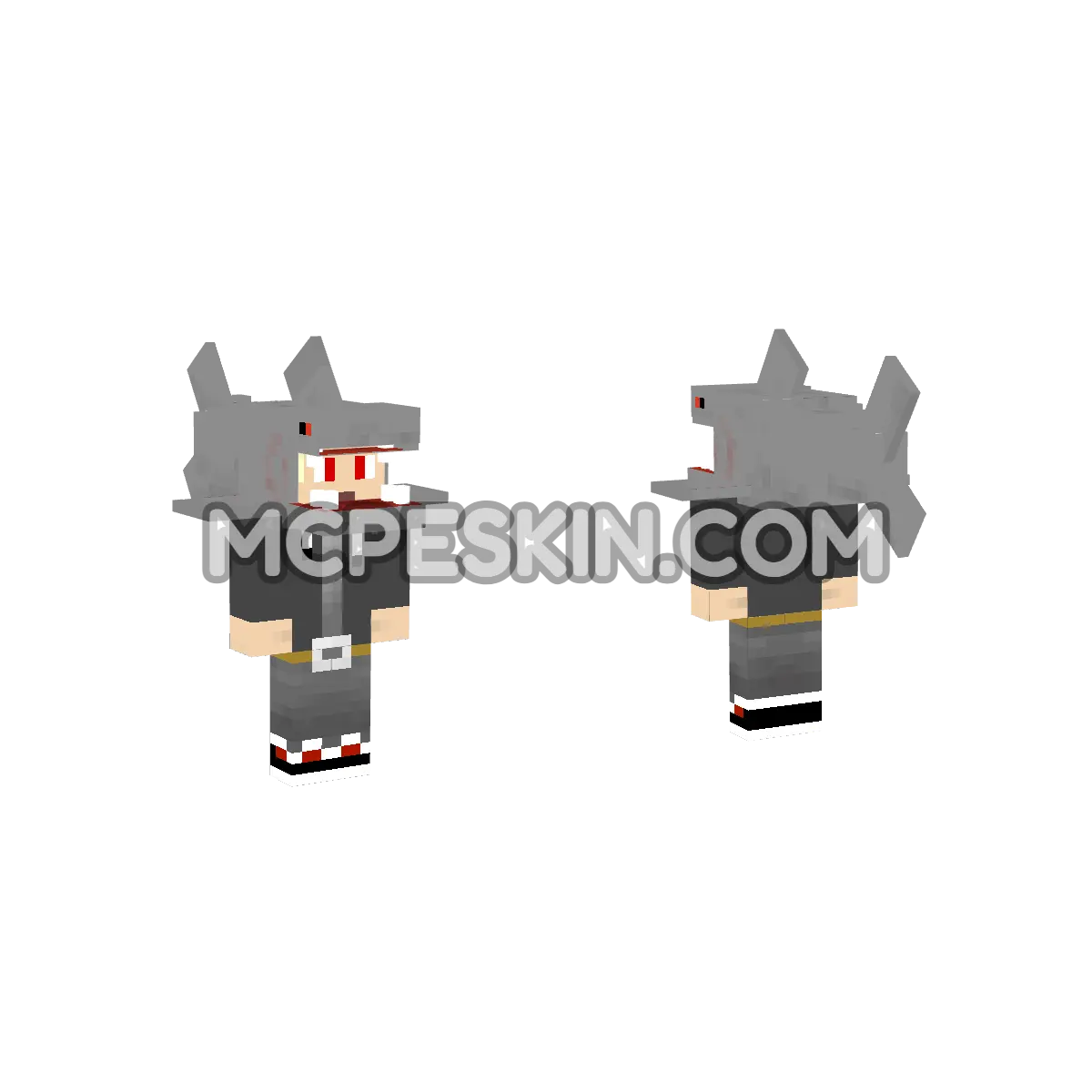 Shark-Head 4D Minecraft Bedrock skin