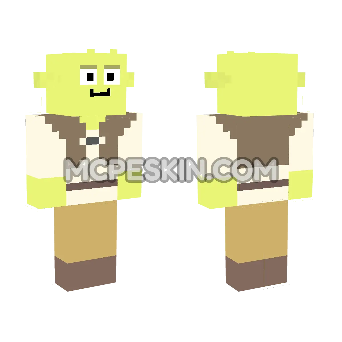 Shrek 2001 4D Minecraft Bedrock skin