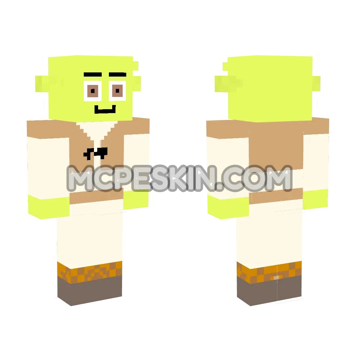 Shrek 3 4D Minecraft Bedrock skin