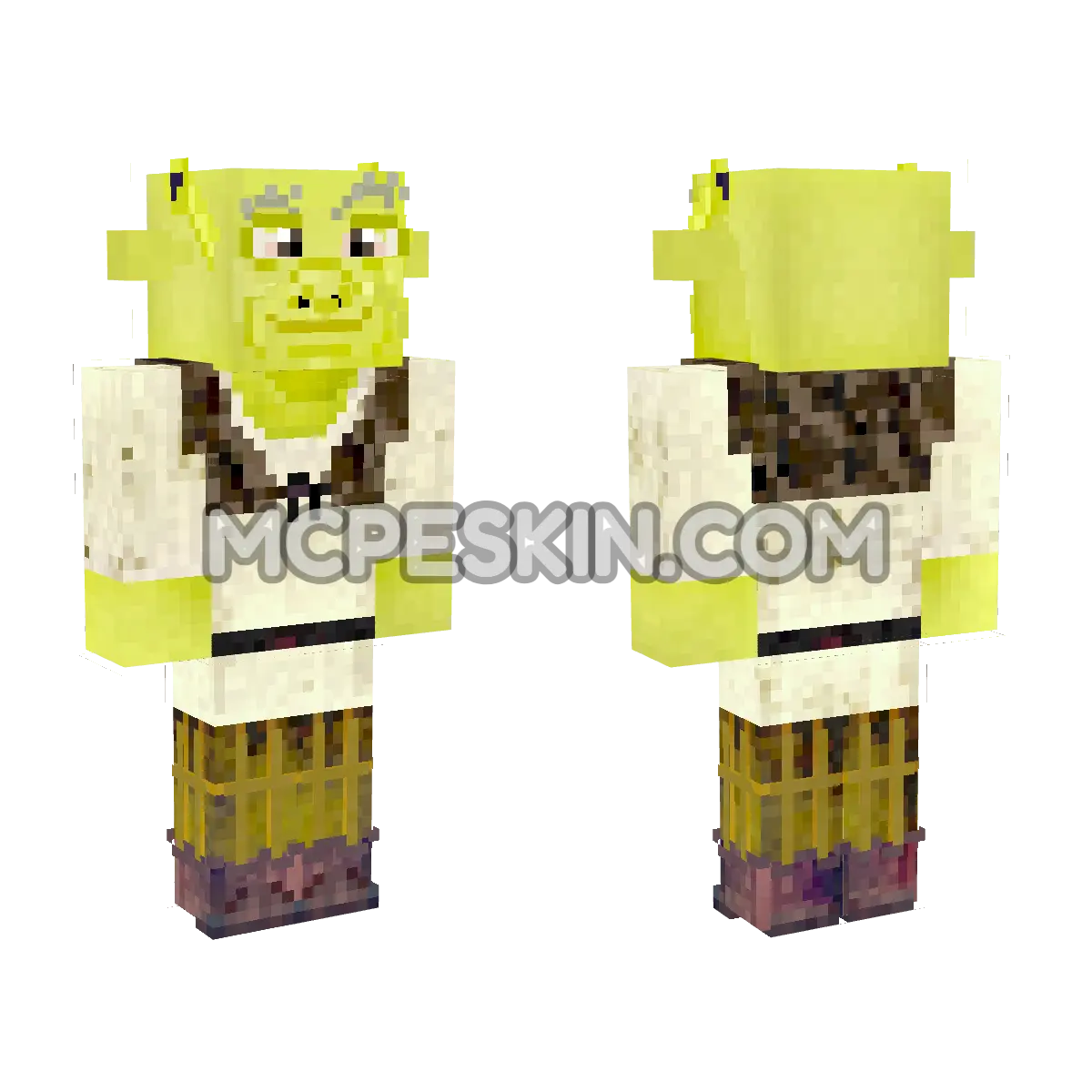 Shrek Ogre 4D Minecraft Bedrock skin