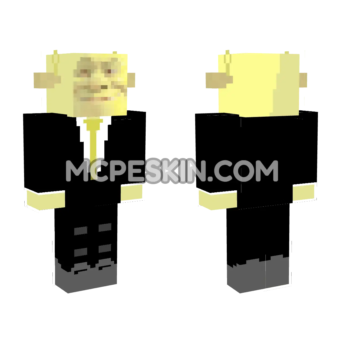 Shrek Tuxedo 4D Minecraft Bedrock skin