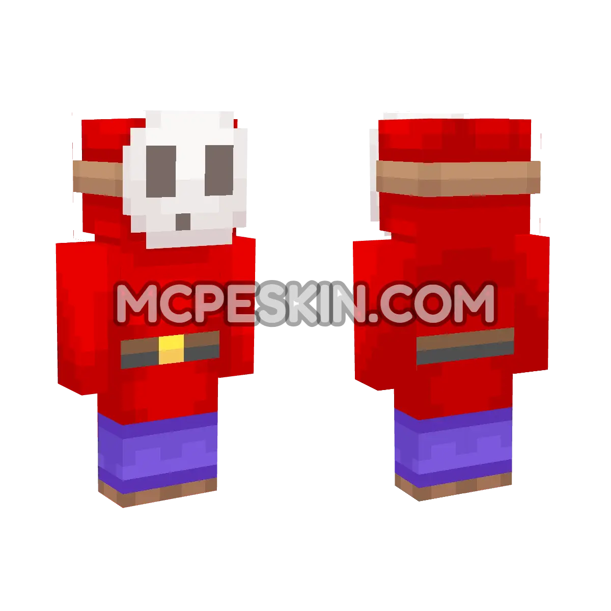 Shy Guy 4D Minecraft Bedrock skin