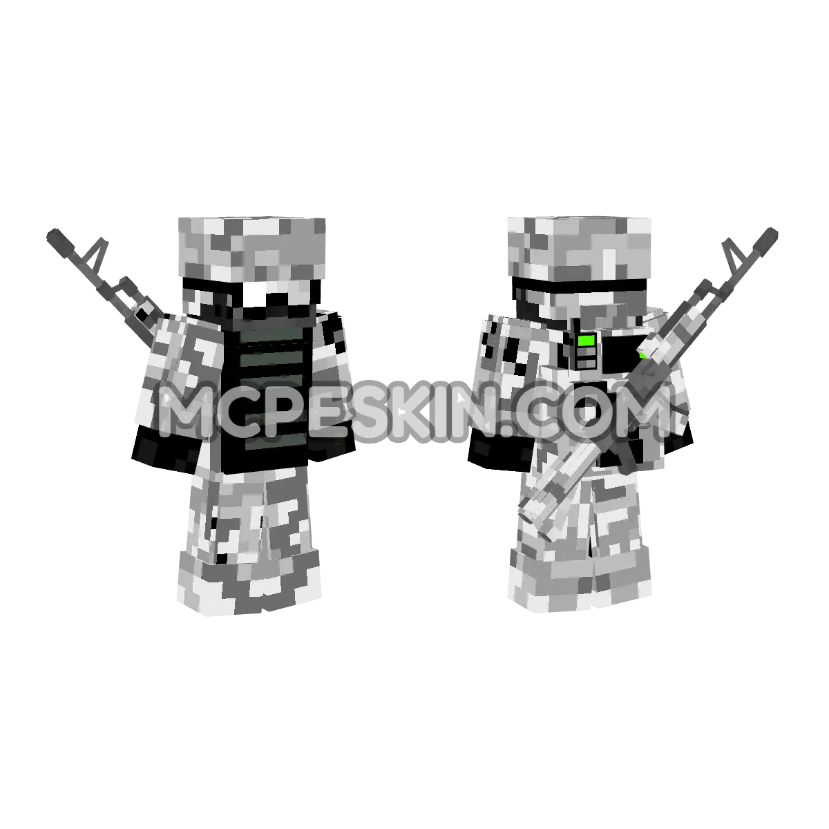 Snowy Militar 4D Minecraft Bedrock skin