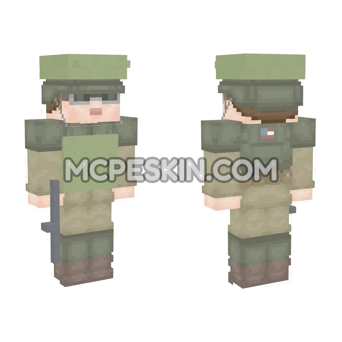 Soldier Armor 4D Minecraft Bedrock skin