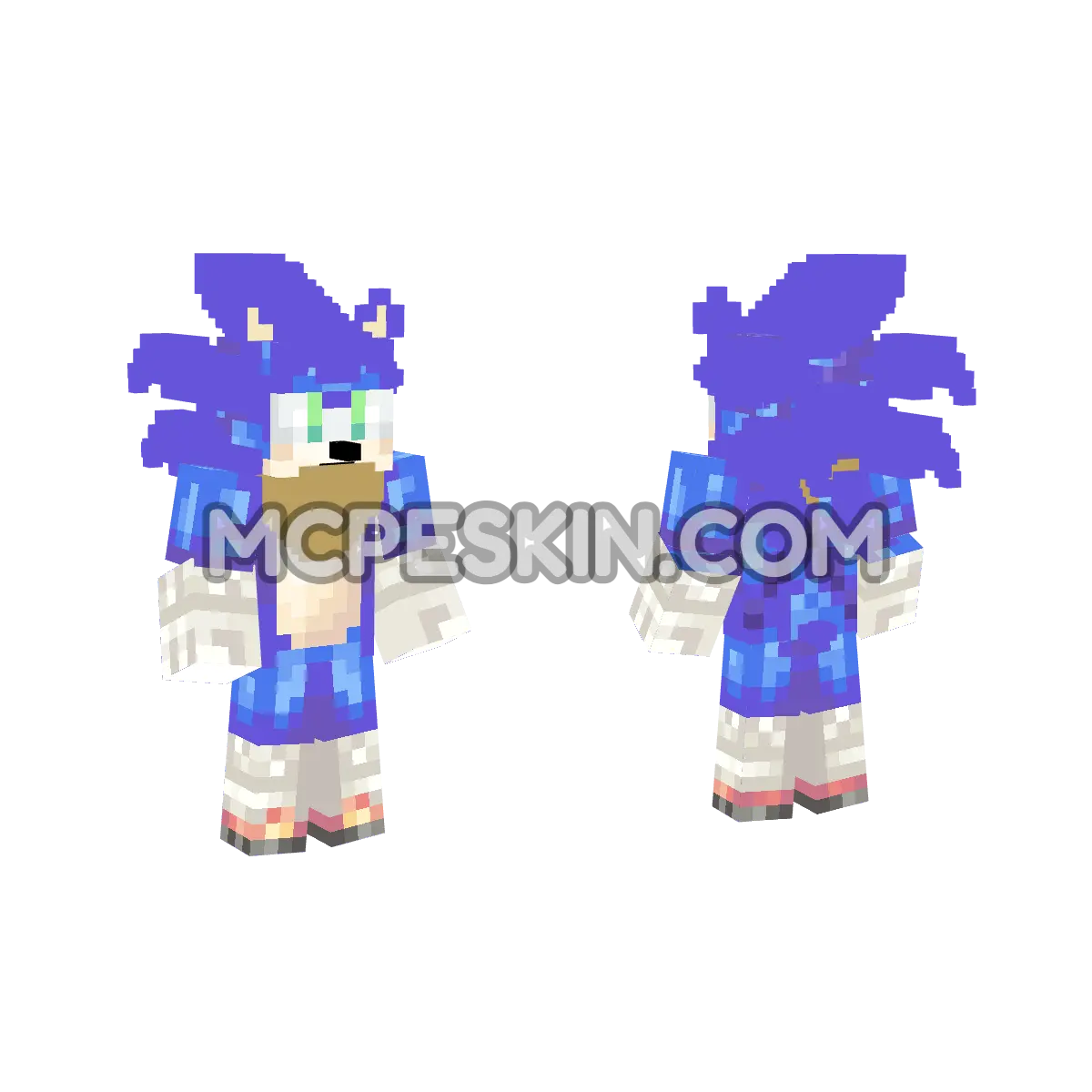Sonic 4D Minecraft Bedrock skin
