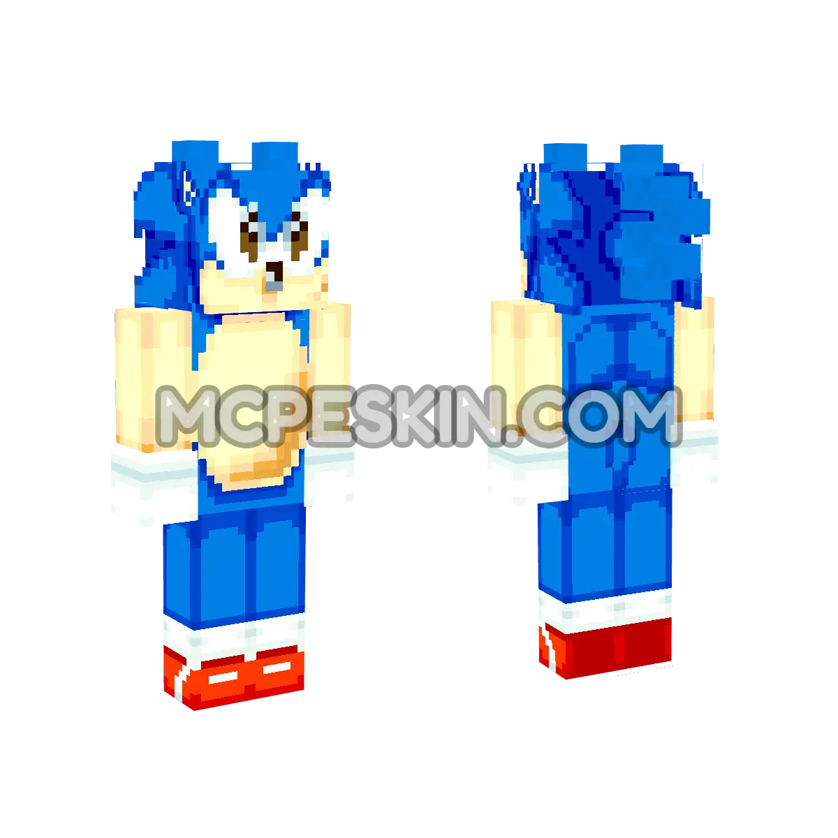 Sonic 4D Minecraft Bedrock skin