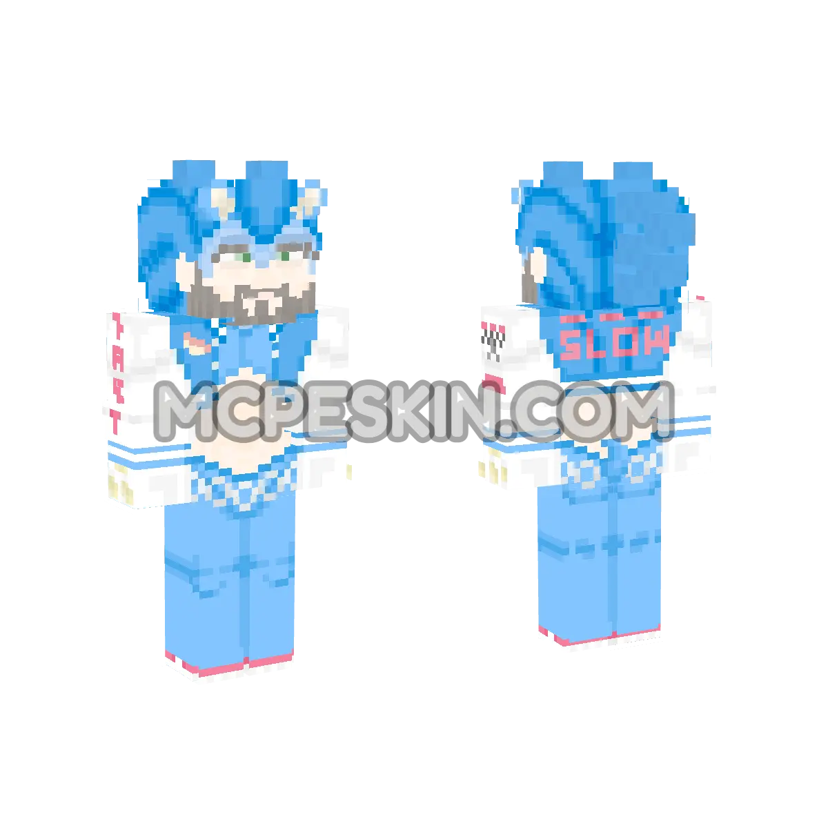 Sonic Cosplay 4D Minecraft Bedrock skin