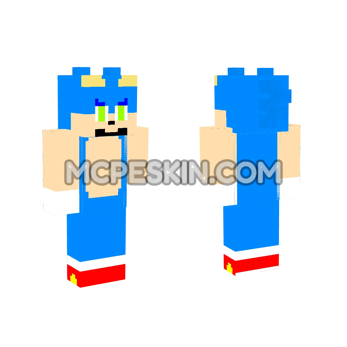 Sonic Remake 4D Minecraft Bedrock skin