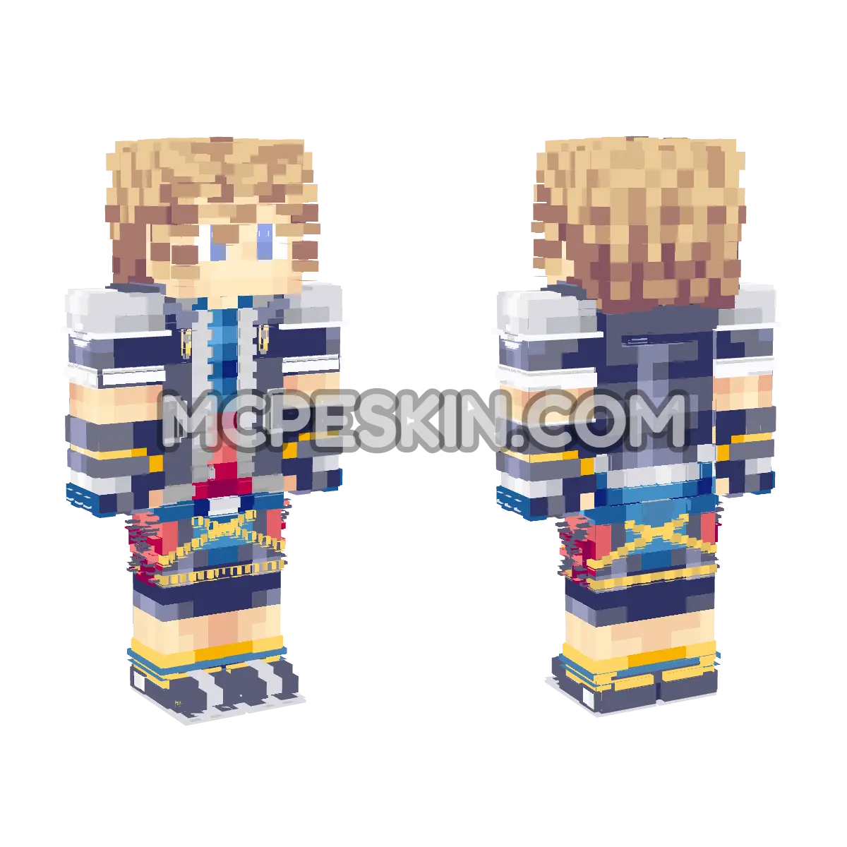 Sora KH2 4D Minecraft Bedrock skin