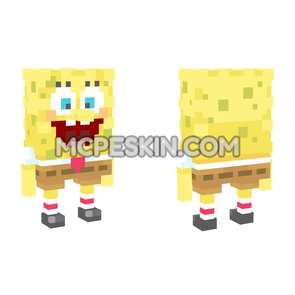 spongebob 4D Minecraft Bedrock skin