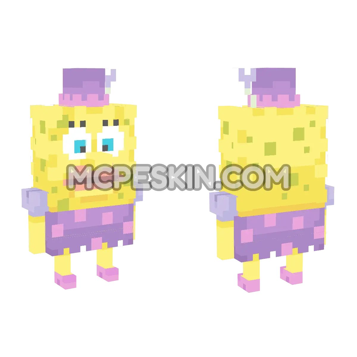 spongebob_dress 4D Minecraft Bedrock skin